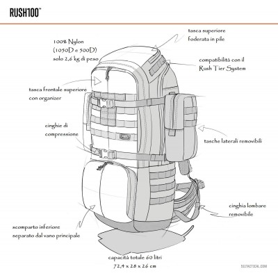 5.11 Tactical zaino Rush100 (56555) | Italia | Perugia | campeggio | Rush 100 | escursione | trekking | montagna | viaggio