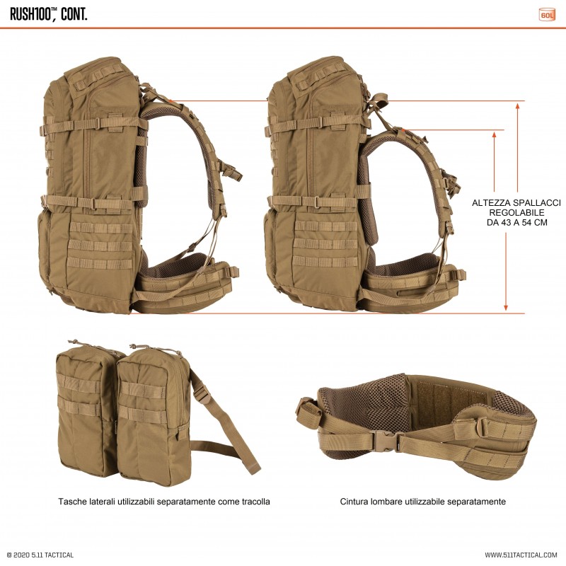 5.11 Tactical zaino Rush100 (56555) | Italia | Perugia | campeggio | Rush 100 | escursione | trekking | montagna | viaggio