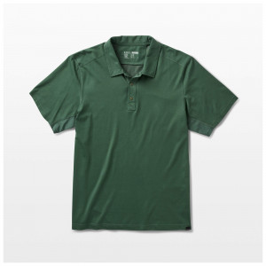 5.11 Tactical Archer Crest Polo a manica corta. Vista frontale, colore blu. Stile casual classico.