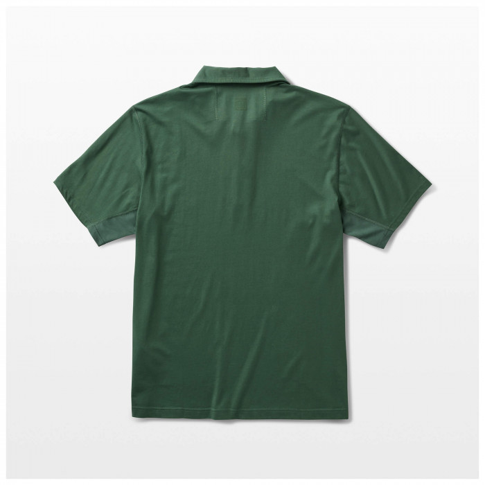 5.11 Tactical Archer Crest Polo a manica corta. Vista frontale, colore blu. Stile casual classico.